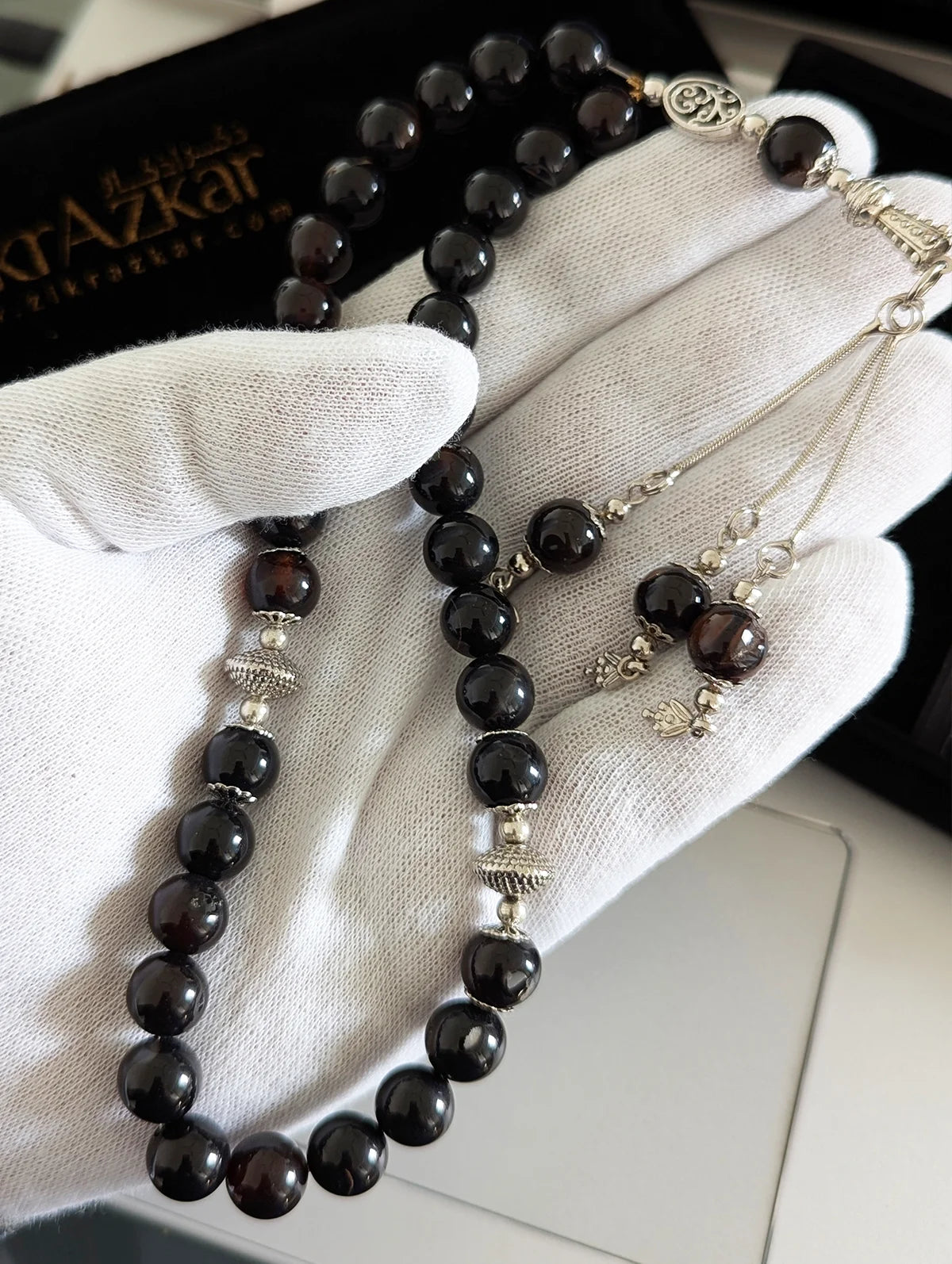 Premium Natural Black Aqeeq Gemstone Tasbih (33 & 100 Beads)