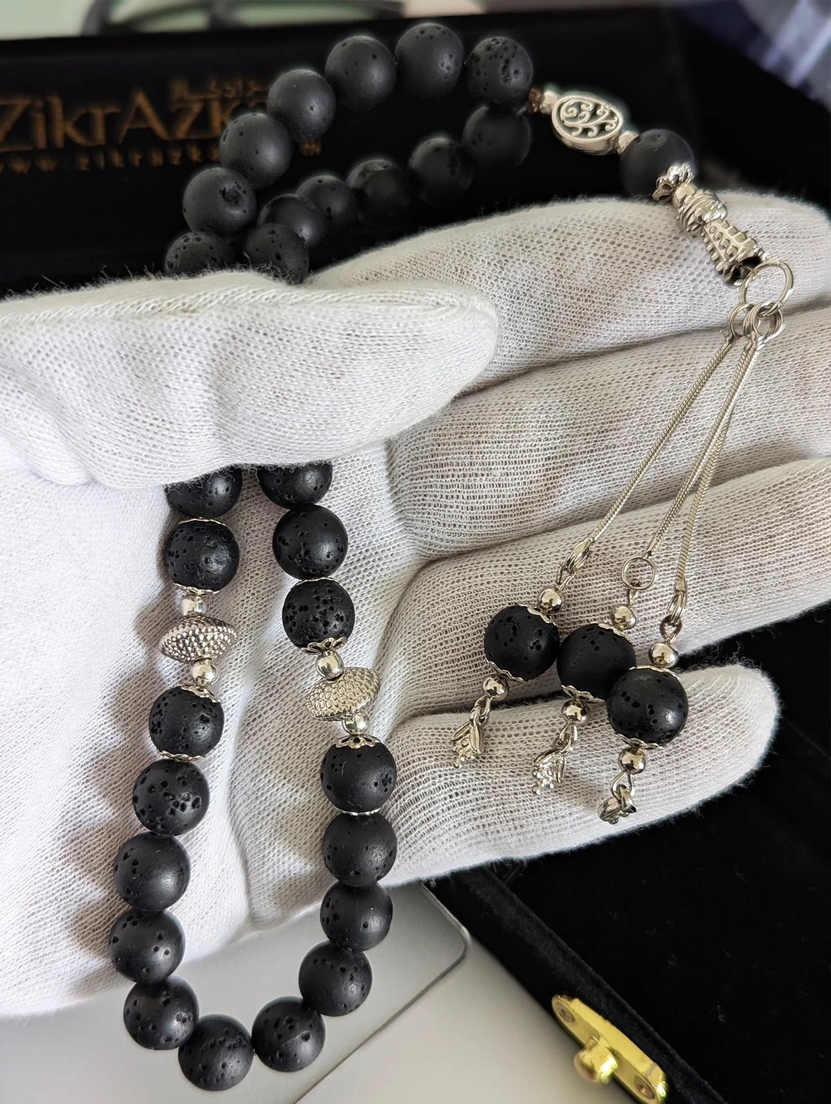 Premium Natural Lava Gemstone Tasbih (33 Beads)