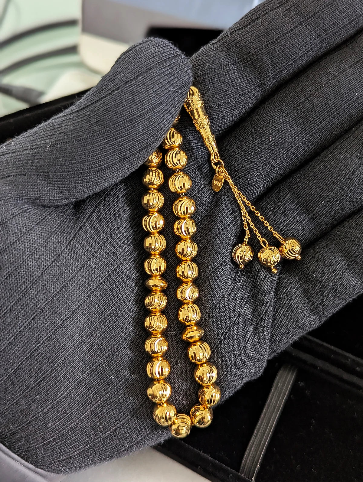 Premium Gold Plated Pure 925 Chandi Tasbih (33 Beads)